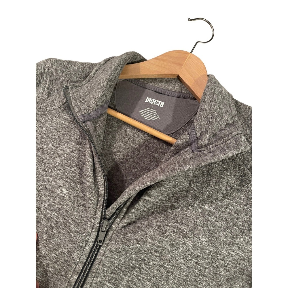 Duluth Trading Jacket Women's LARGE Frost Lake Fleece Full Zip Gray‎ Heather